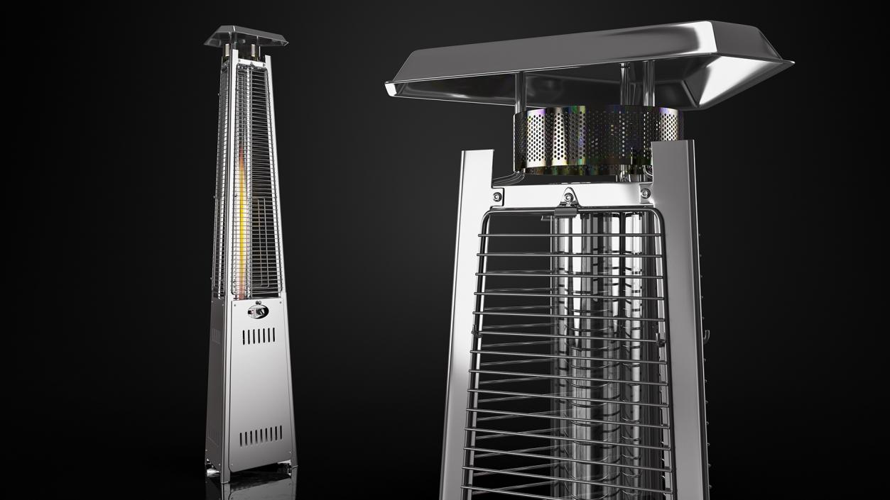 3D Outdoor Pyramid Patio Heater On