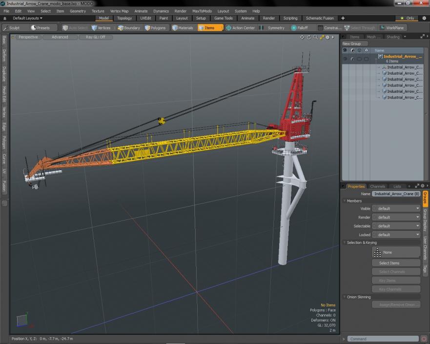 Industrial Arrow Crane 3D