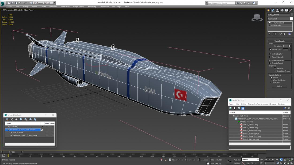 3D model Rocketsan SOM-J Cruise Missile