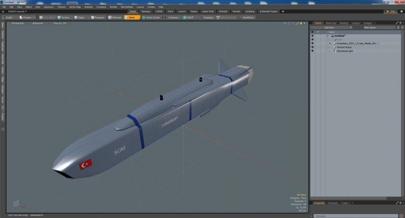 3D model Rocketsan SOM-J Cruise Missile