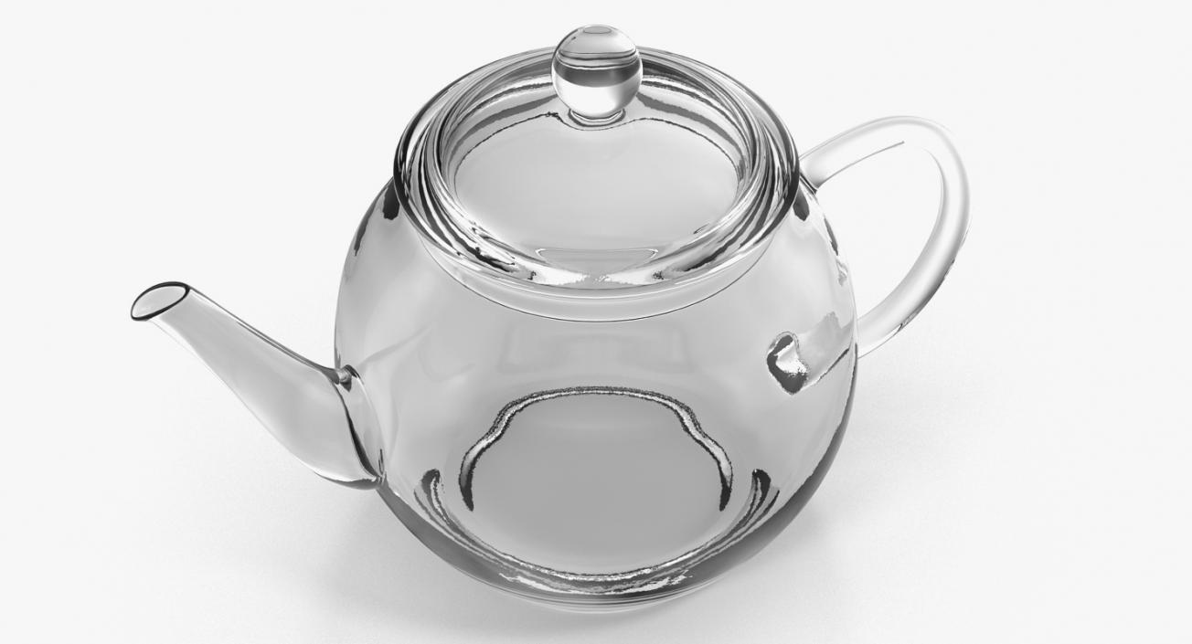 3D model Transparent Empty Glass Teapot