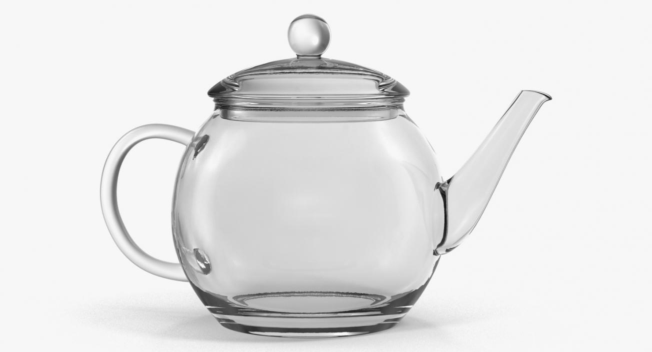 3D model Transparent Empty Glass Teapot