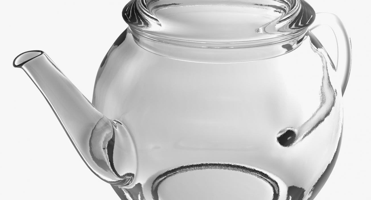 3D model Transparent Empty Glass Teapot