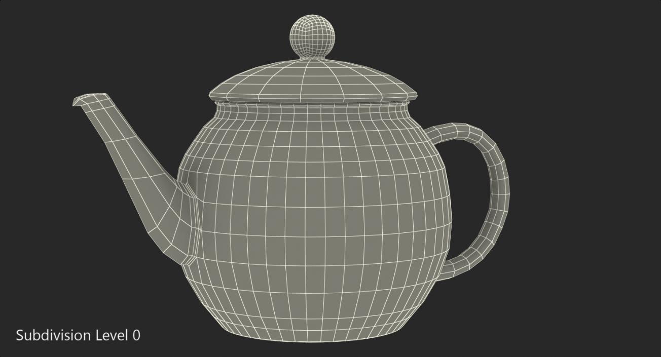 3D model Transparent Empty Glass Teapot