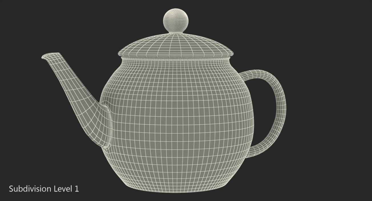 3D model Transparent Empty Glass Teapot