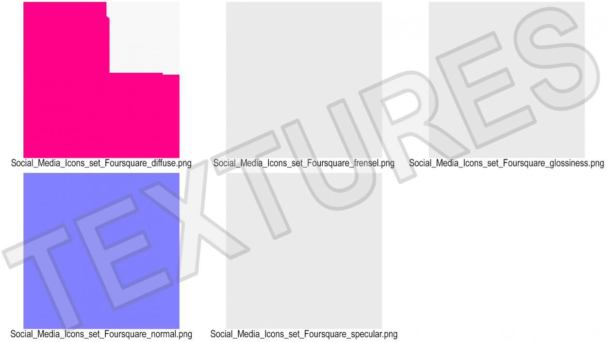 3D model Foursquare Social Media Icon 2