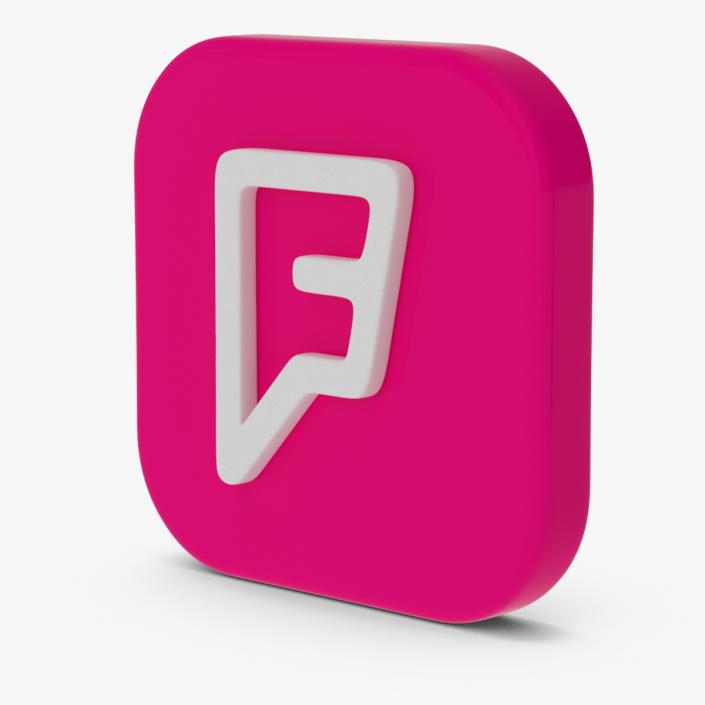 3D model Foursquare Social Media Icon 2