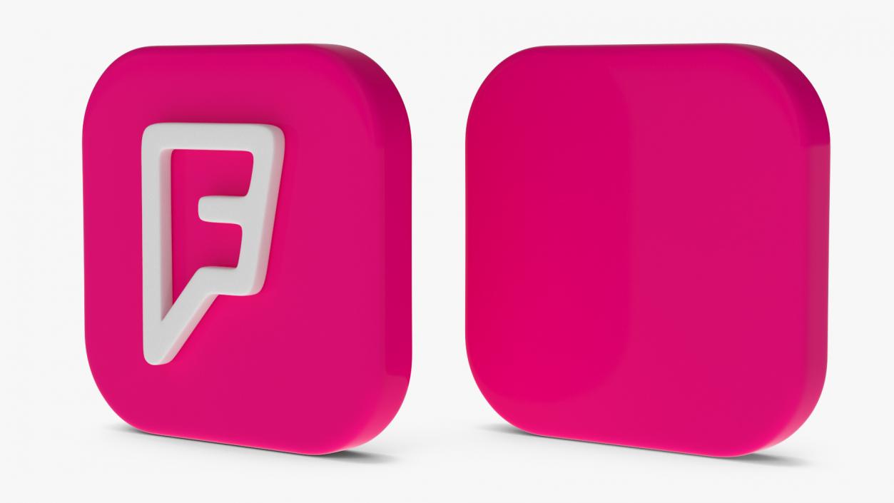 3D model Foursquare Social Media Icon 2