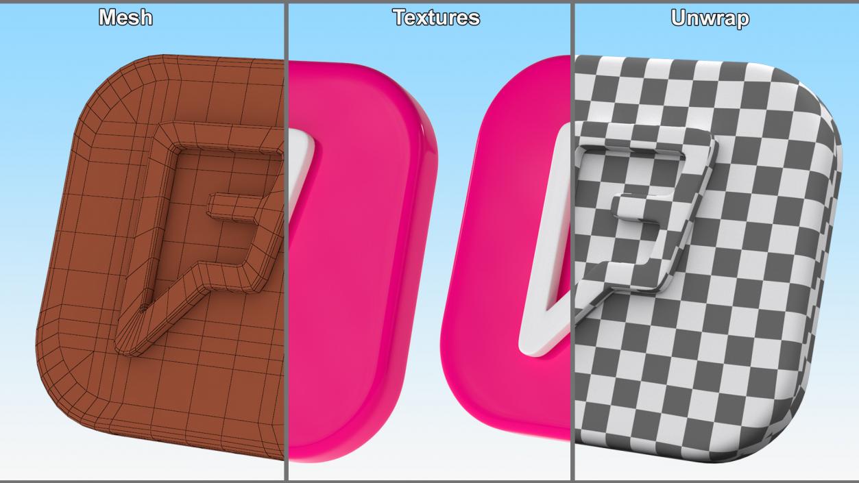 3D model Foursquare Social Media Icon 2