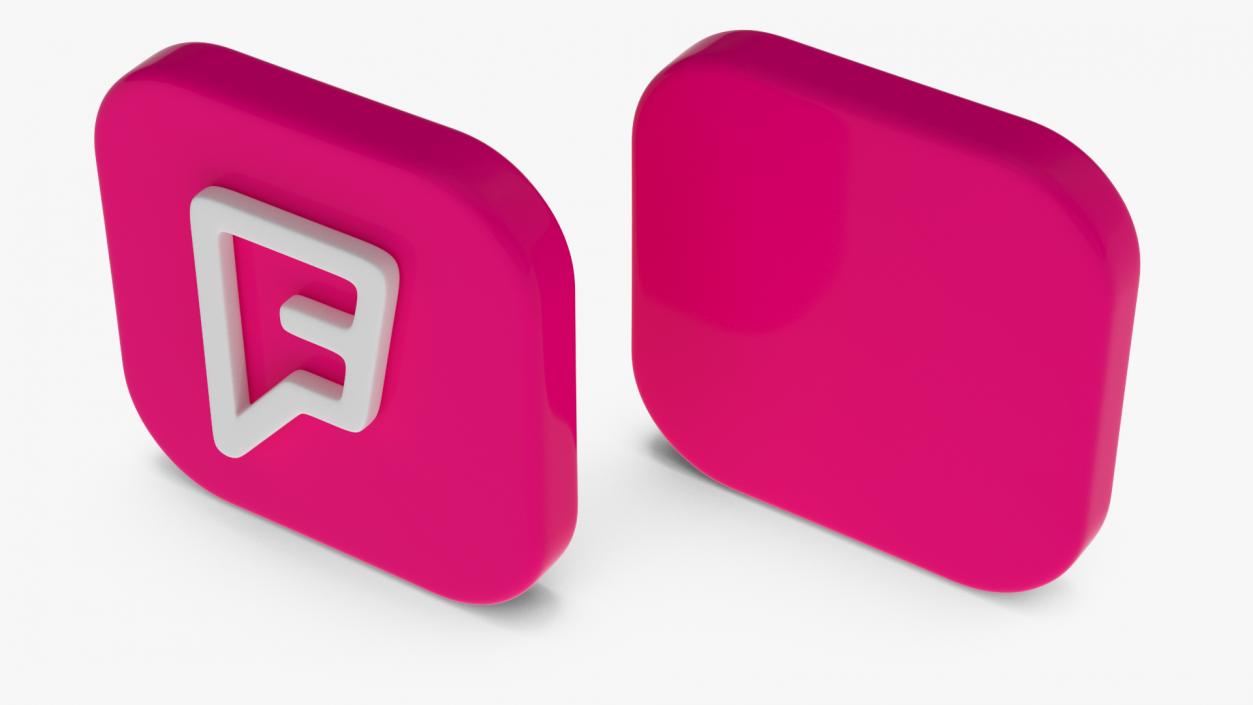 3D model Foursquare Social Media Icon 2