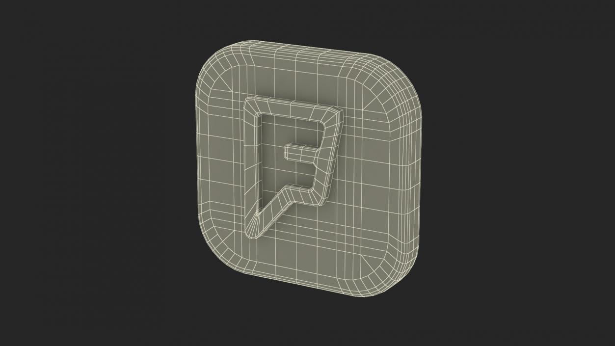 3D model Foursquare Social Media Icon 2