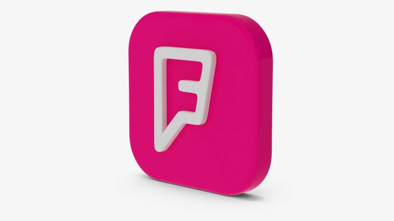 3D model Foursquare Social Media Icon 2