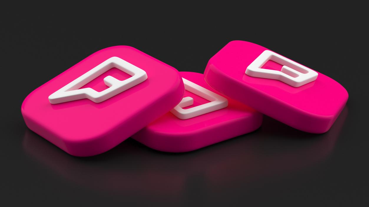 3D model Foursquare Social Media Icon 2