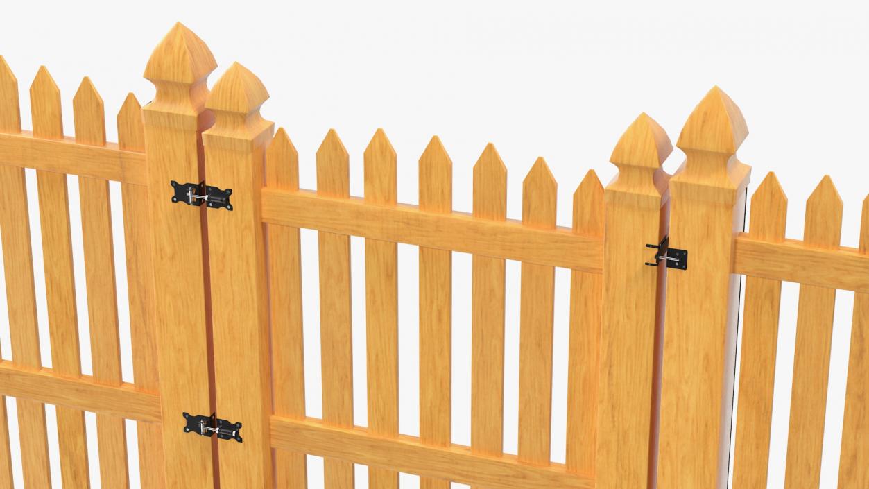 Traditional Fencing Palisade Pointed Pales 3D