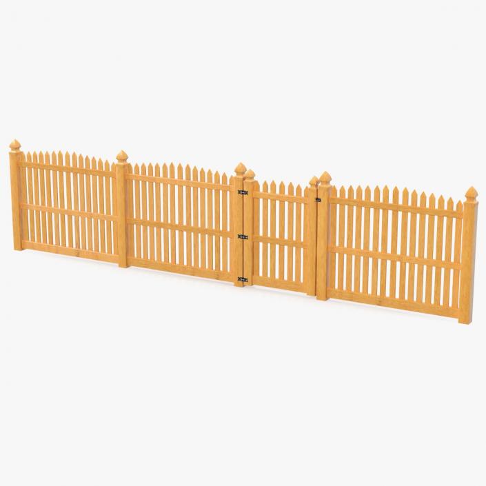 Traditional Fencing Palisade Pointed Pales 3D