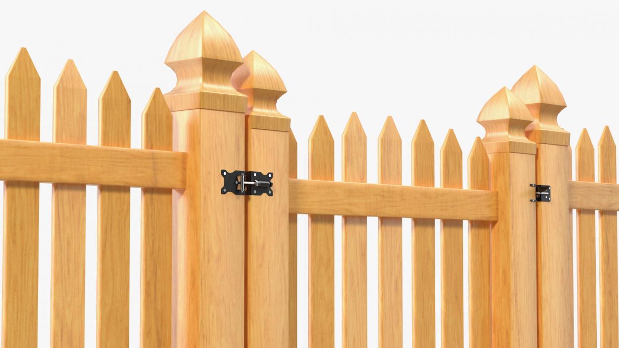 Traditional Fencing Palisade Pointed Pales 3D