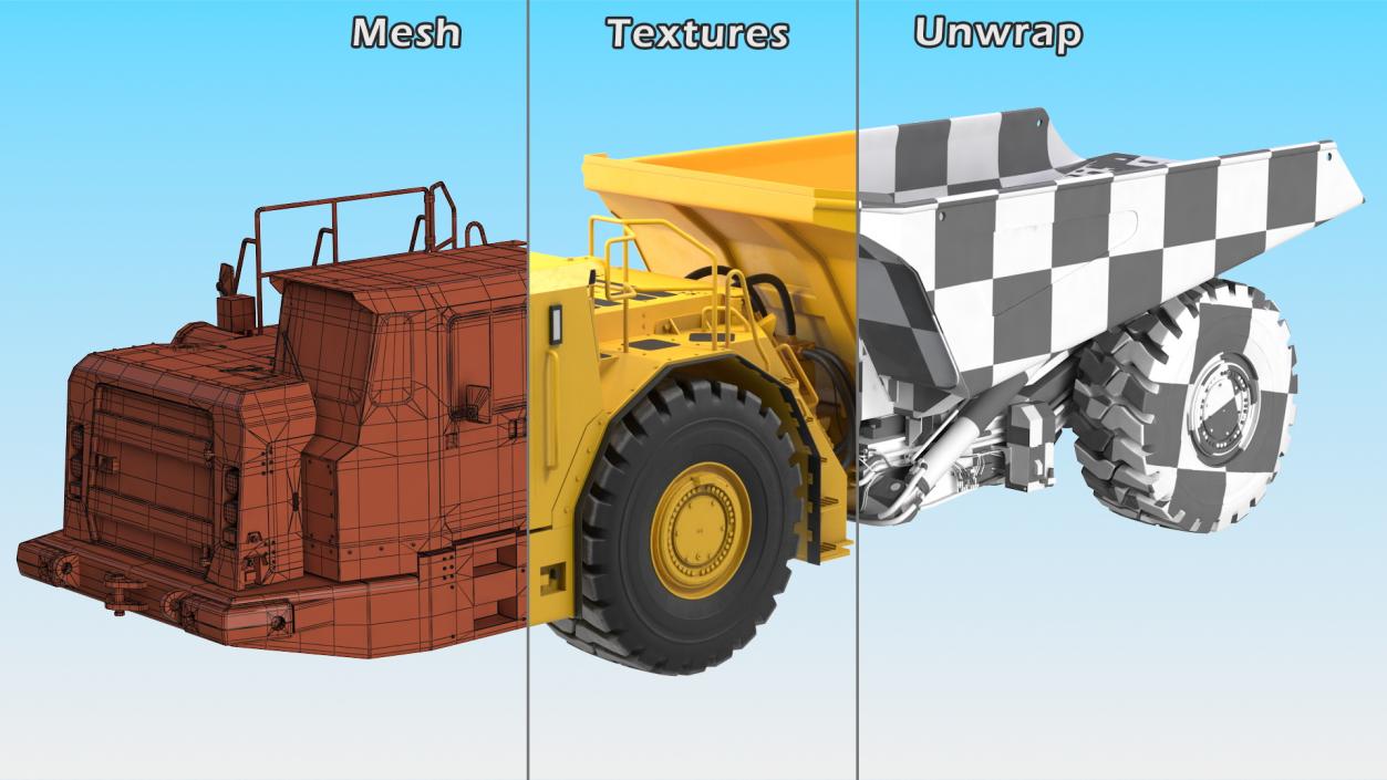 3D Underground Mining Truck Rigged