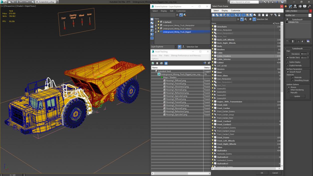 3D Underground Mining Truck Rigged