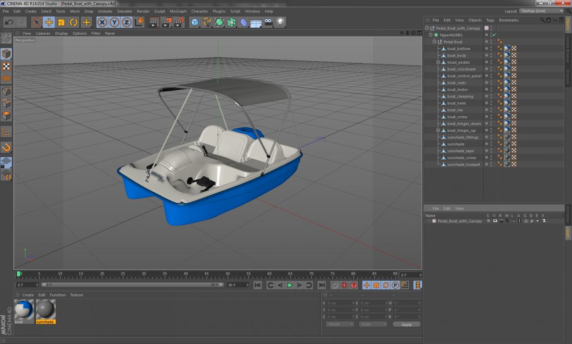 Pedal Boat with Canopy 3D