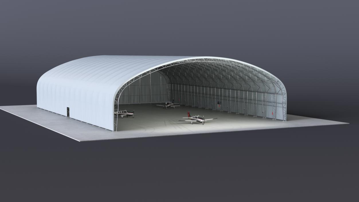 3D Beechcraft Bonanza Airplanes in Hangar model