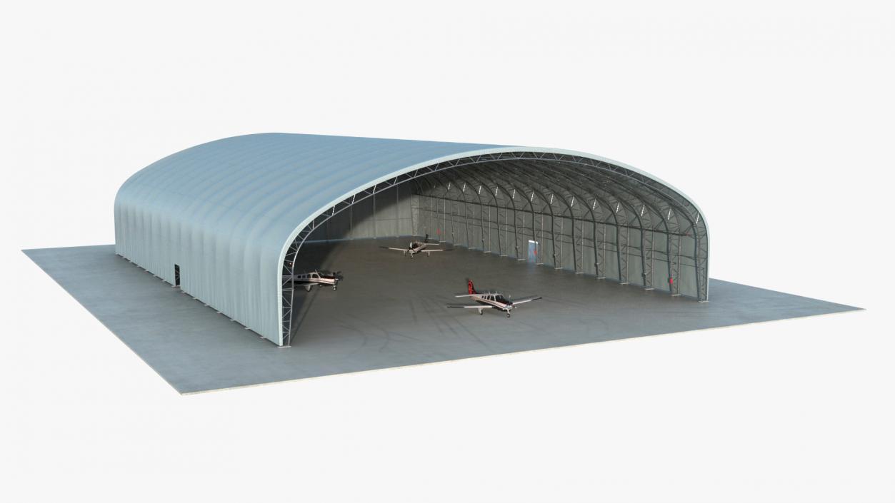 3D Beechcraft Bonanza Airplanes in Hangar model