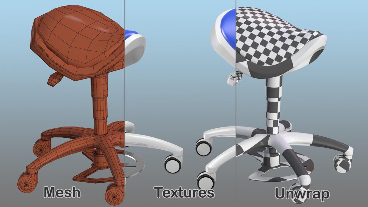 Dental Saddle Stool 3D model