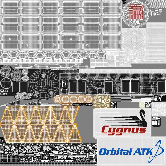 3D model ISS Module Cygnus Enhanced Configuration