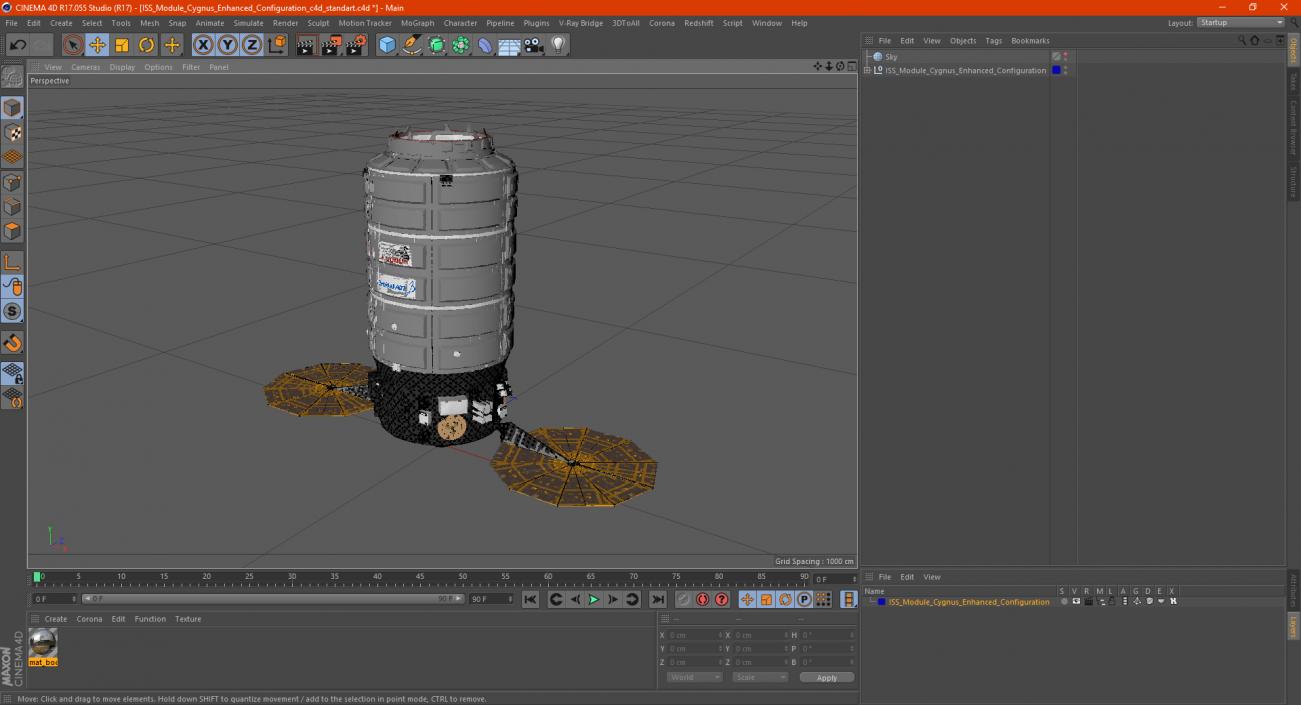 3D model ISS Module Cygnus Enhanced Configuration