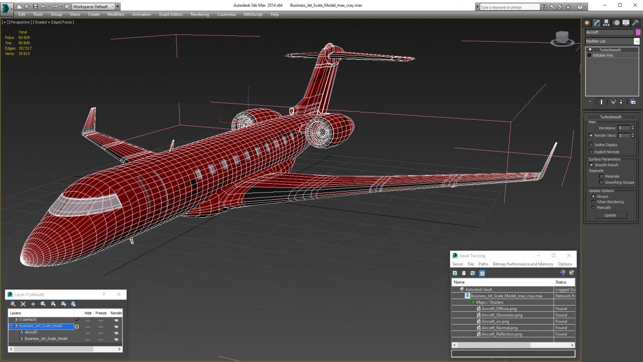 3D Business Jet Scale model