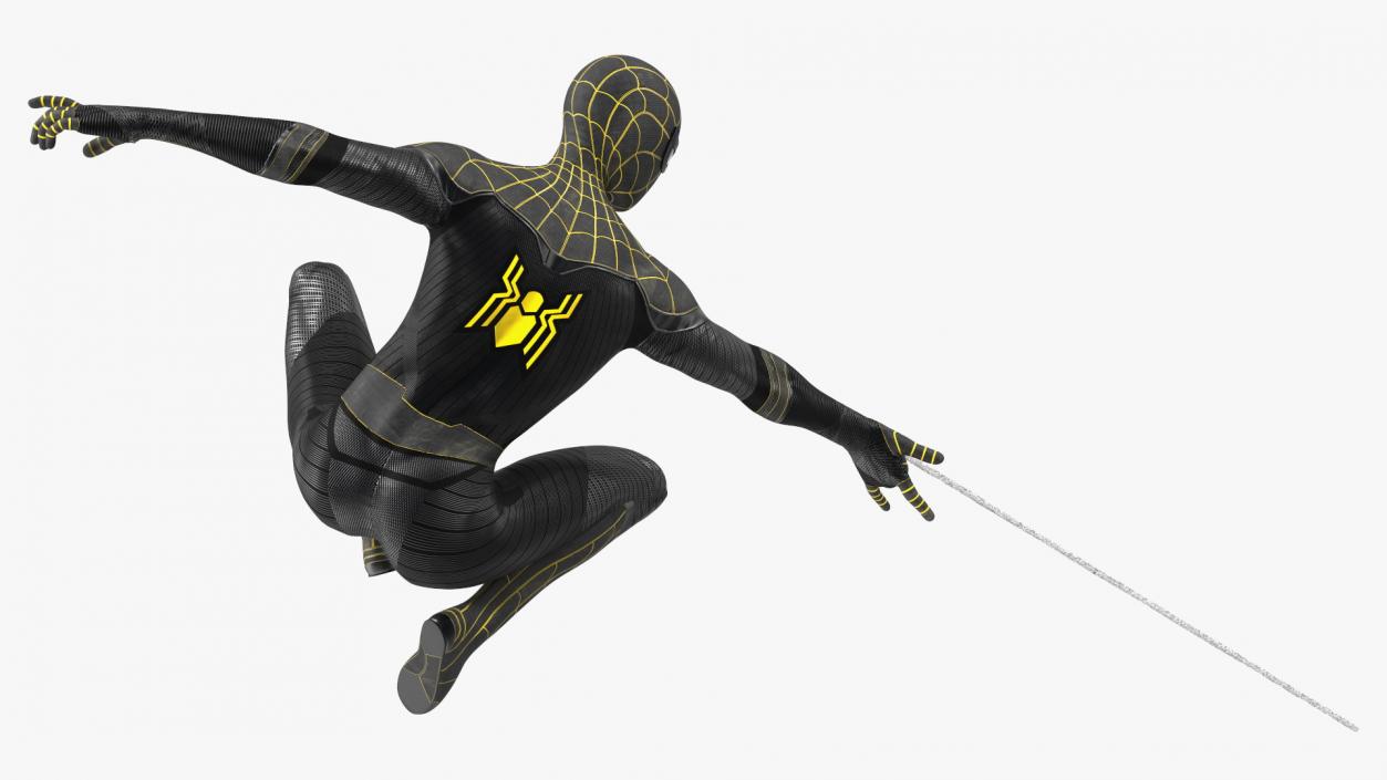 3D Spiderman Black Suit Shoots Web