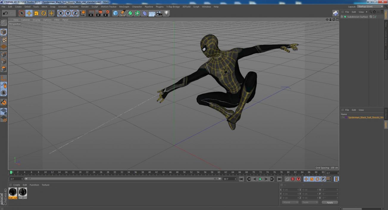 3D Spiderman Black Suit Shoots Web