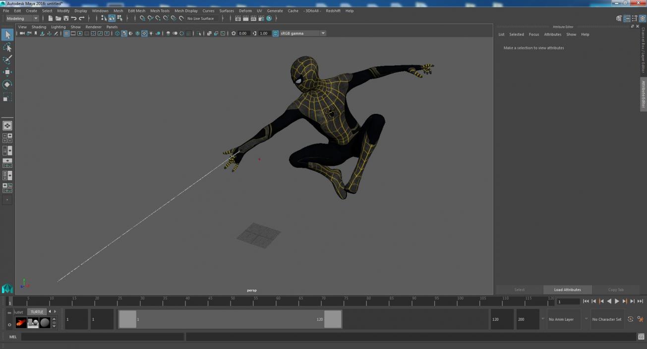 3D Spiderman Black Suit Shoots Web