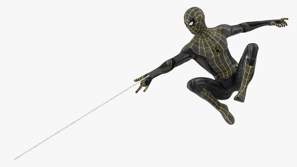 3D Spiderman Black Suit Shoots Web