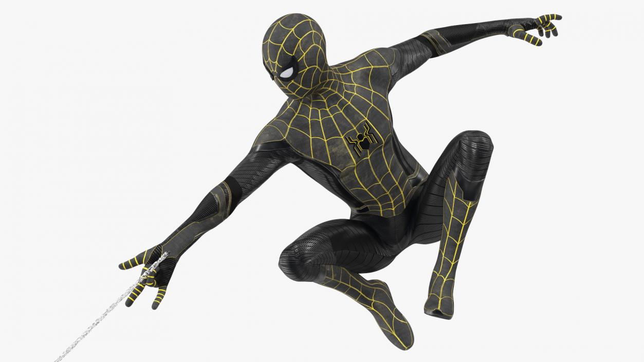 3D Spiderman Black Suit Shoots Web