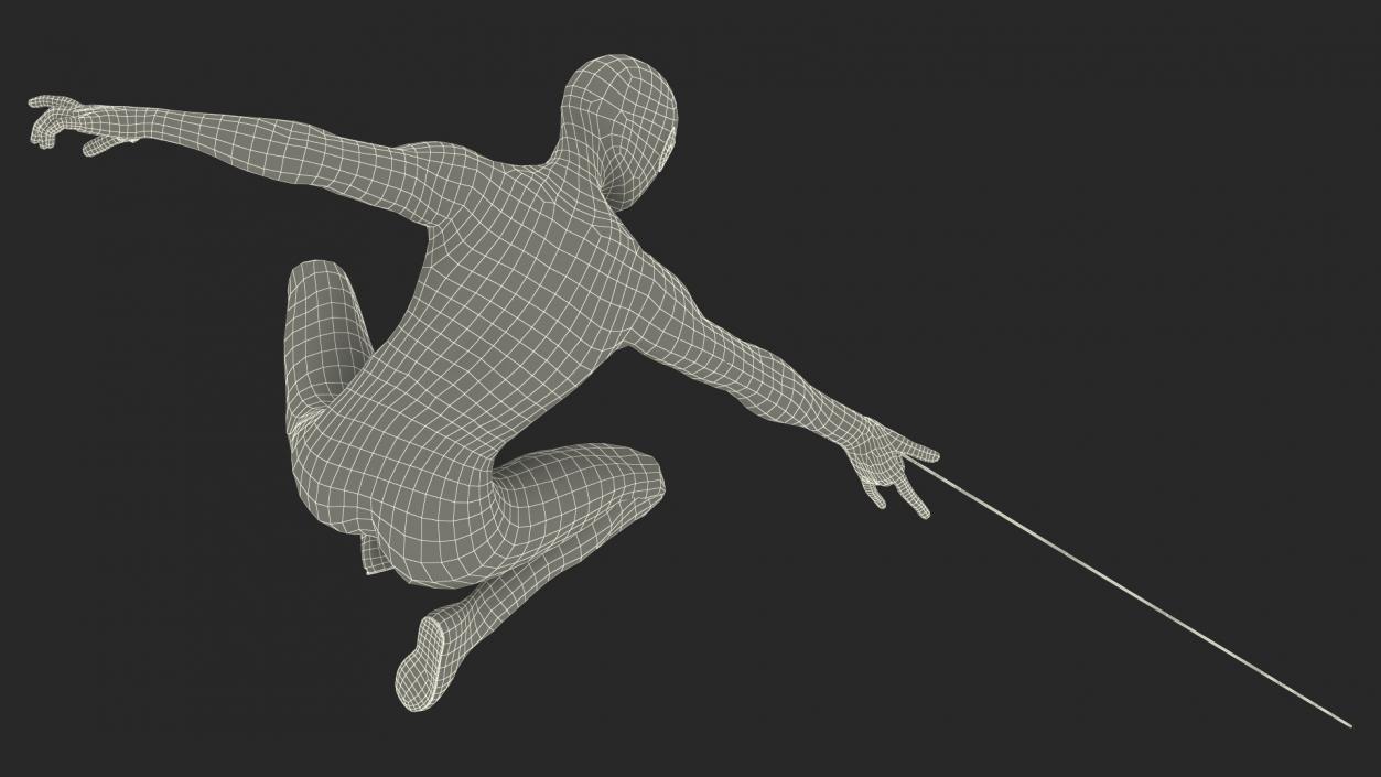 3D Spiderman Black Suit Shoots Web