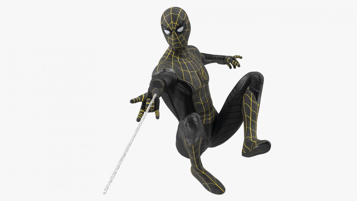 3D Spiderman Black Suit Shoots Web