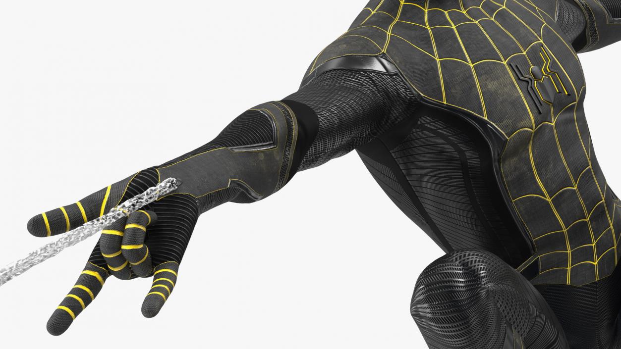 3D Spiderman Black Suit Shoots Web