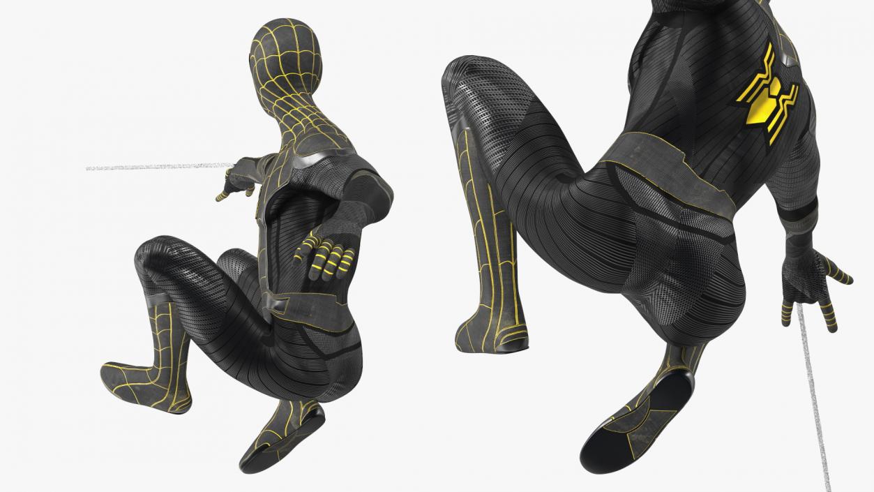 3D Spiderman Black Suit Shoots Web