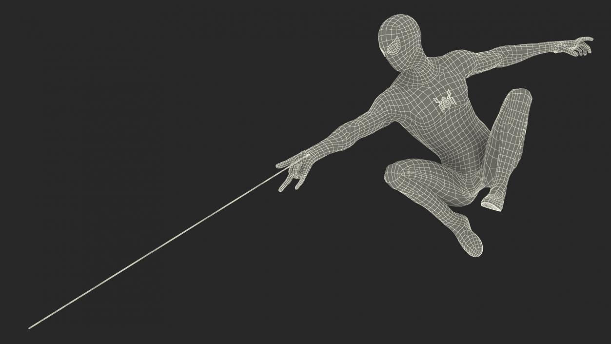 3D Spiderman Black Suit Shoots Web