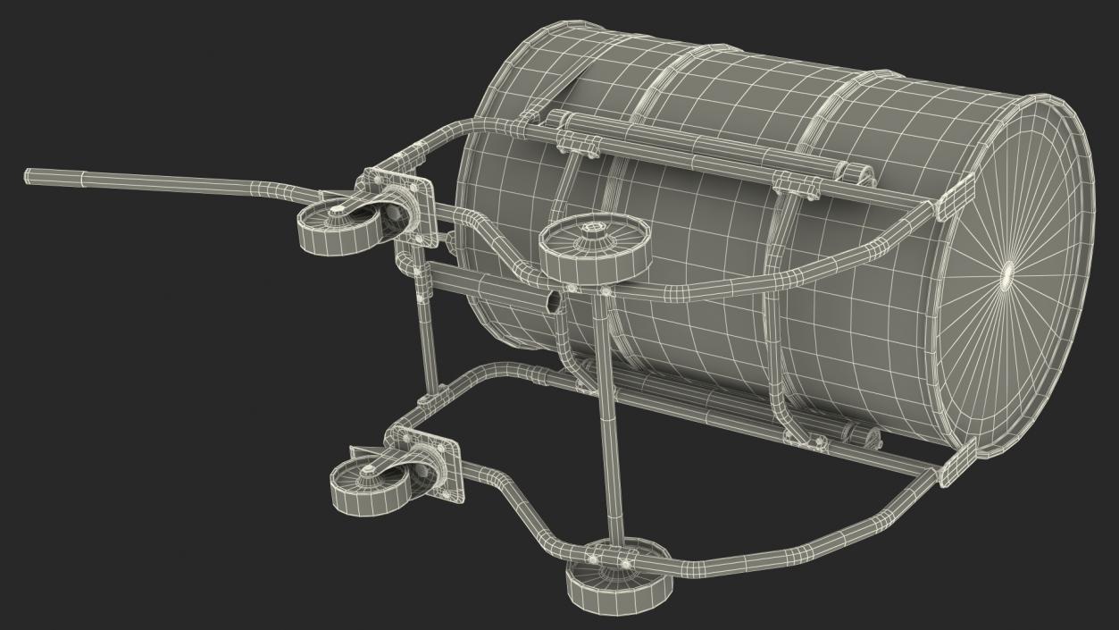 3D model Drum Cradle with NFPA 704 Drum