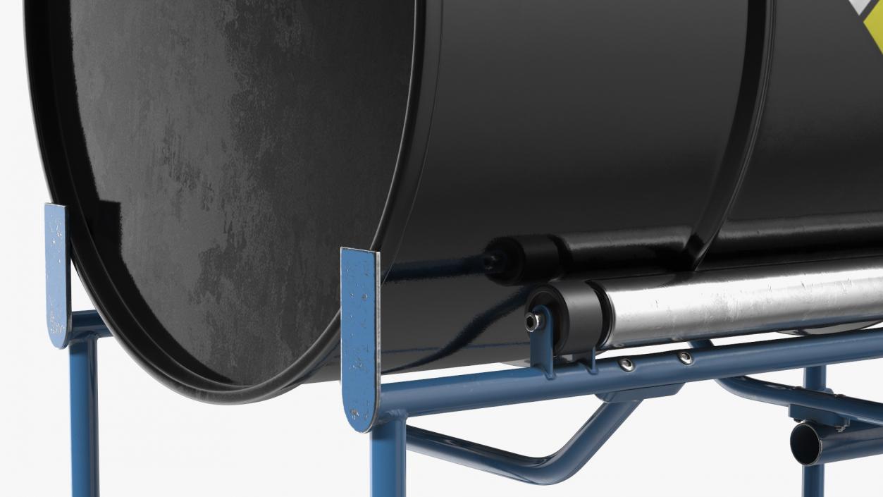 3D model Drum Cradle with NFPA 704 Drum