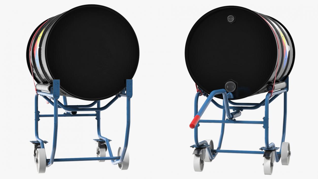 3D model Drum Cradle with NFPA 704 Drum