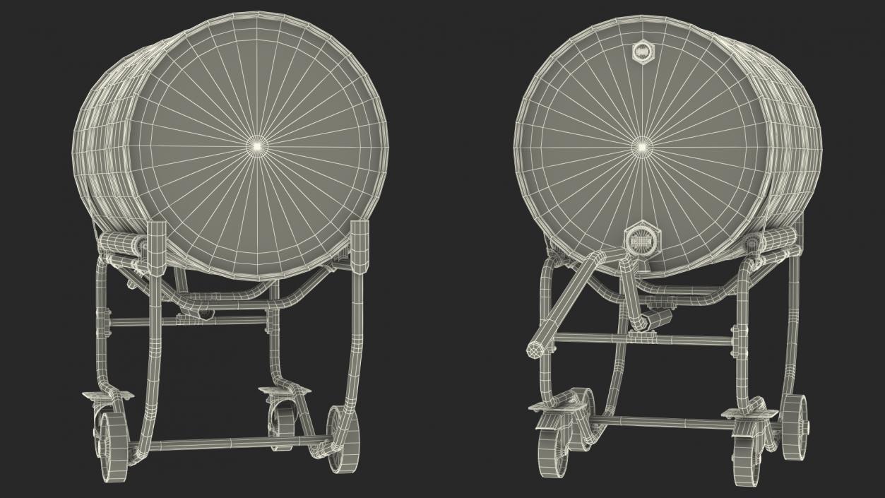 3D model Drum Cradle with NFPA 704 Drum