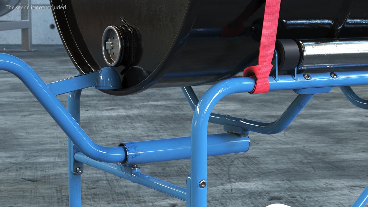 3D model Drum Cradle with NFPA 704 Drum