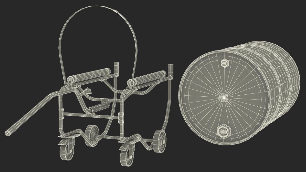 3D model Drum Cradle with NFPA 704 Drum