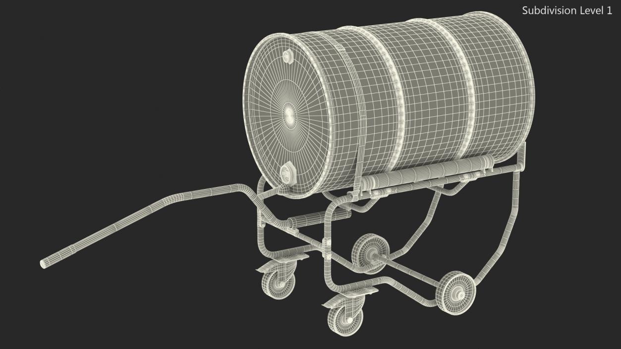 3D model Drum Cradle with NFPA 704 Drum