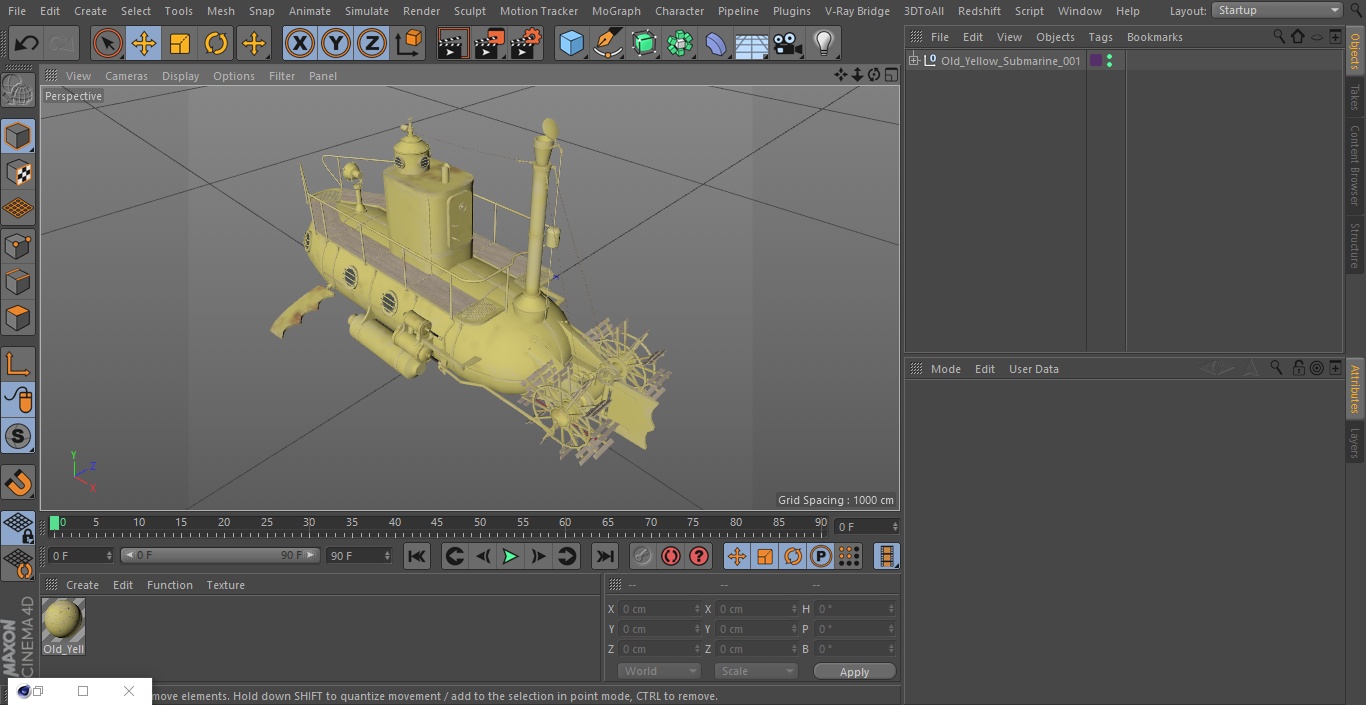 3D model Old Yellow Submarine