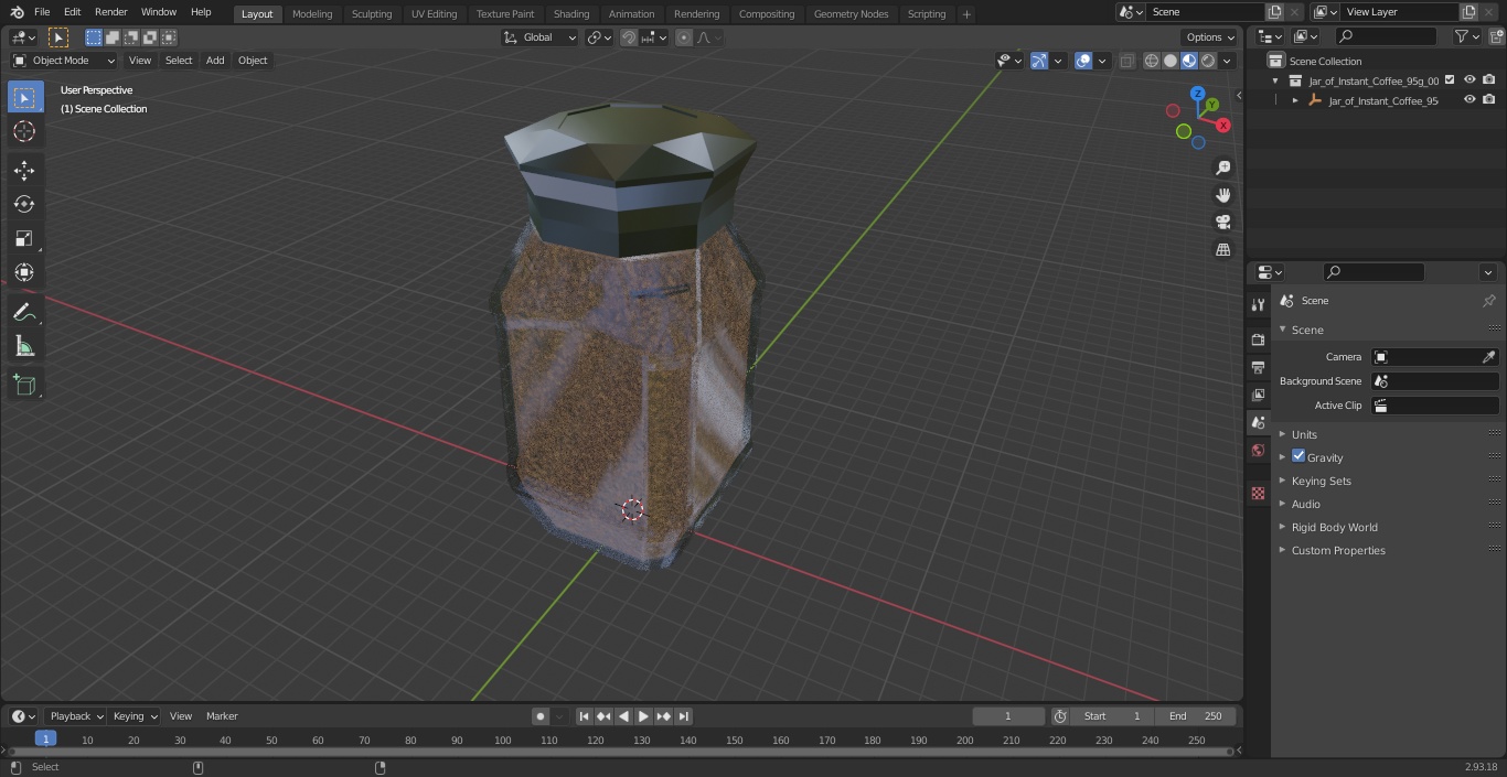 3D model Jar of Instant Coffee 95g