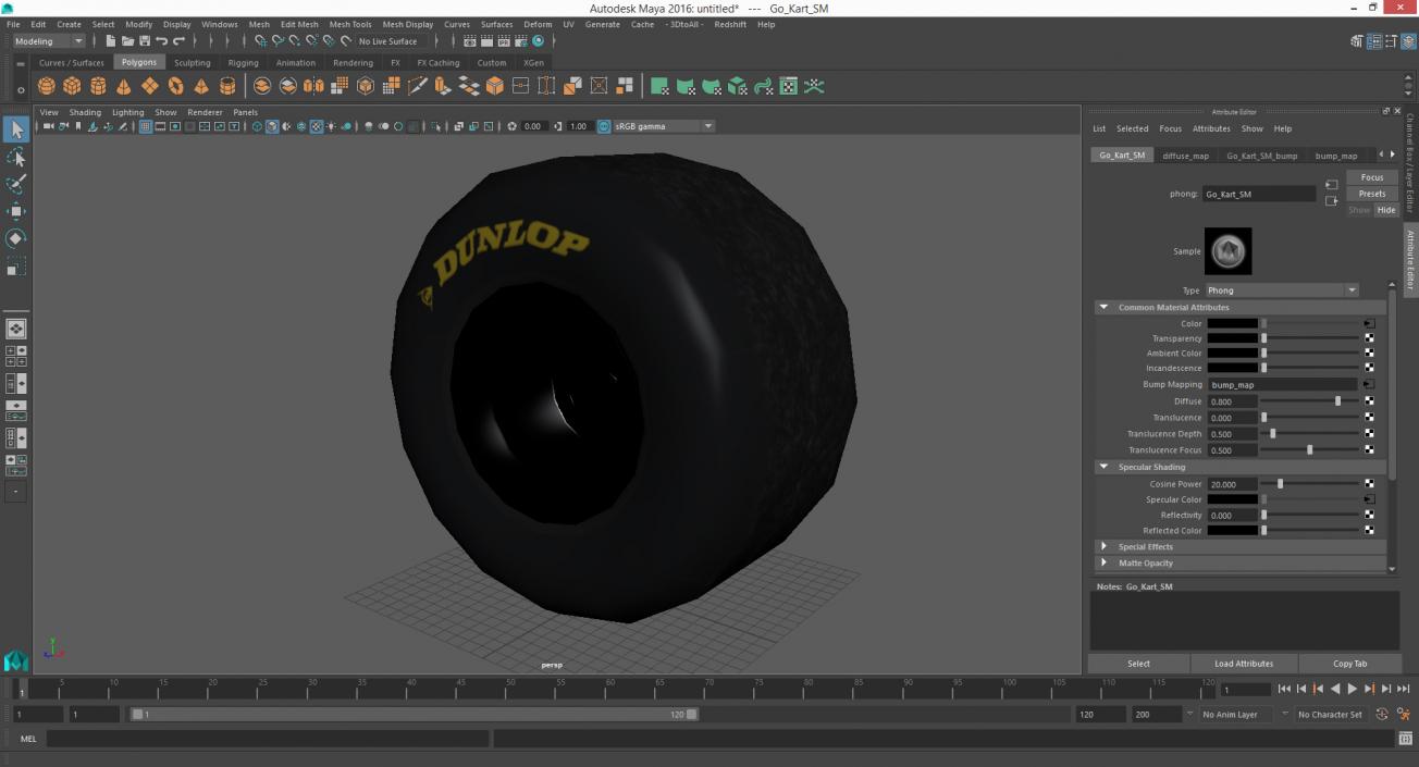 Dunlop Kart Slick Tyre 3D