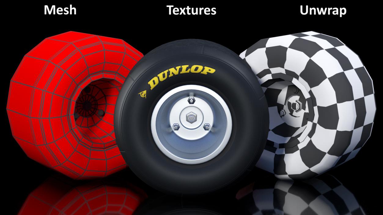 Dunlop Kart Slick Tyre 3D